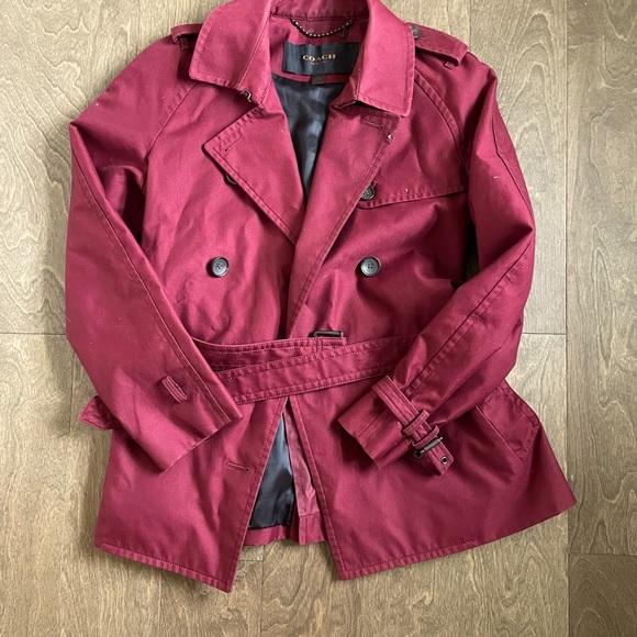 Coach Burgundy Trench Coat - Picture 8 of 8